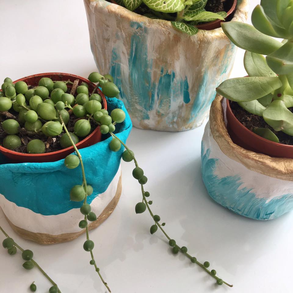 DIY clay planter