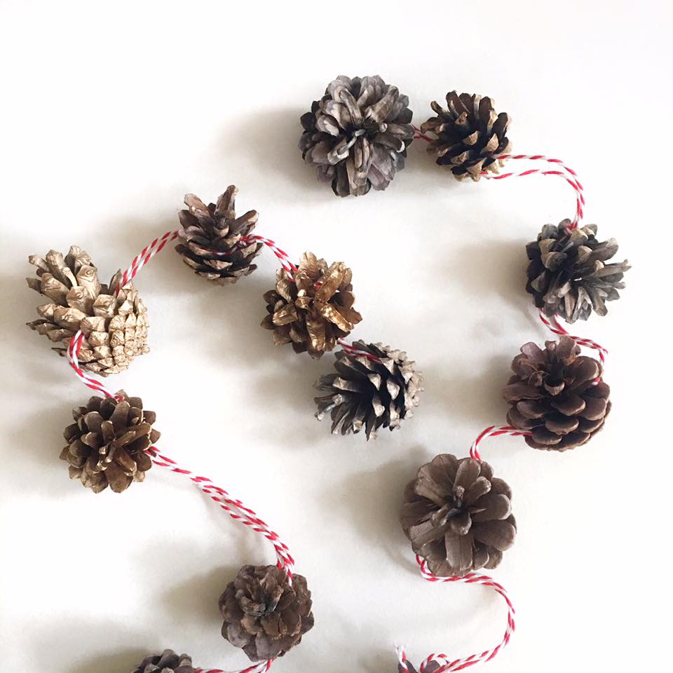 festive pine cone garland