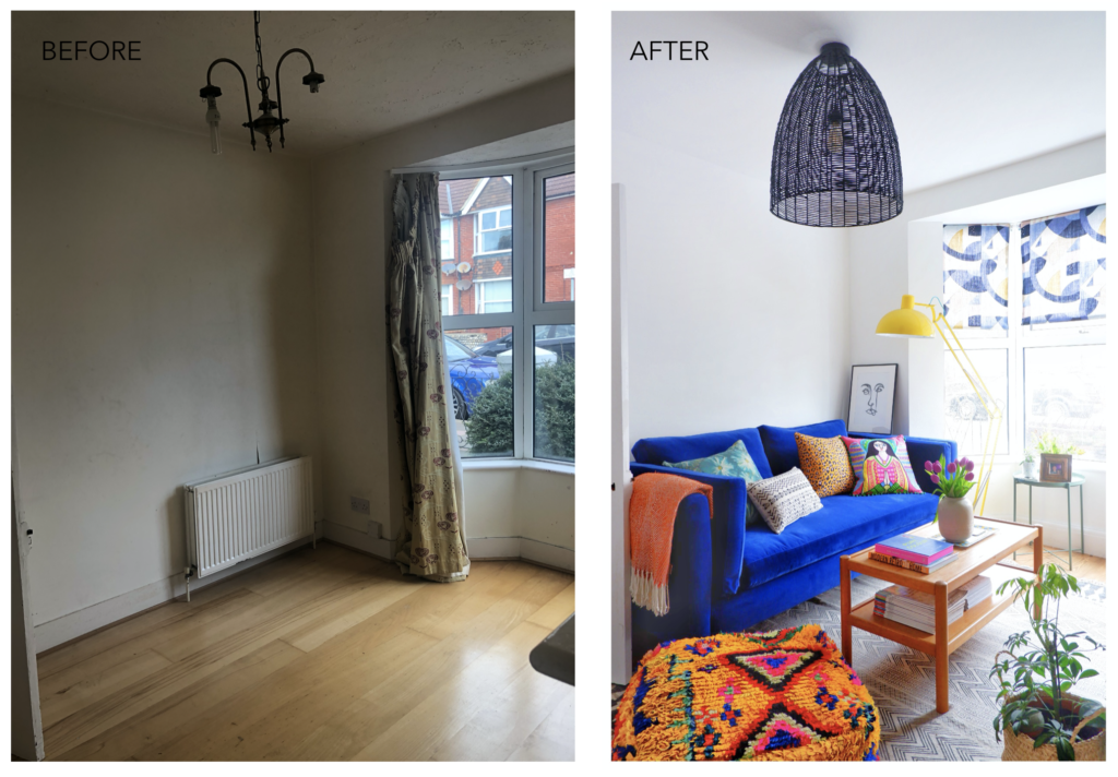 BEFORE AND AFTER LIVING ROOM MAKEOVER