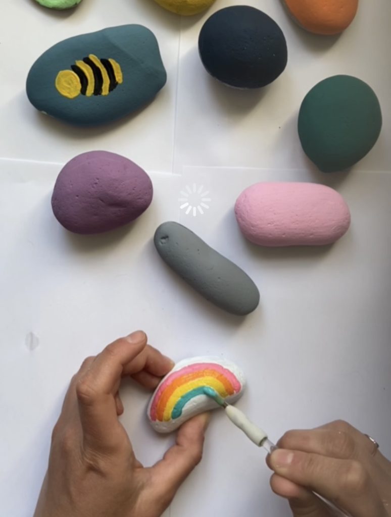 how to paint pebbles