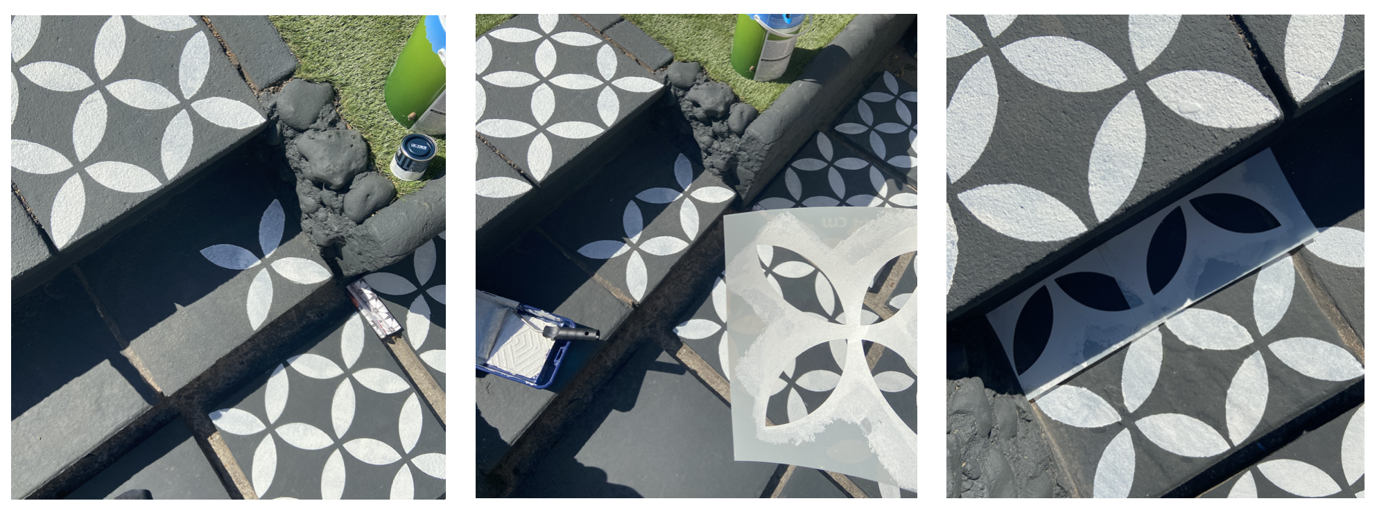 How to stencil patio slabs