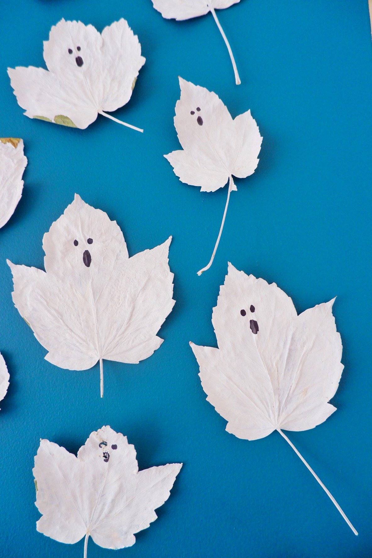 DIY Painted Ghost Leaves - That's so Gemma