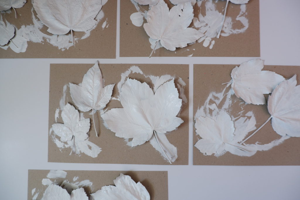 painted white leaves