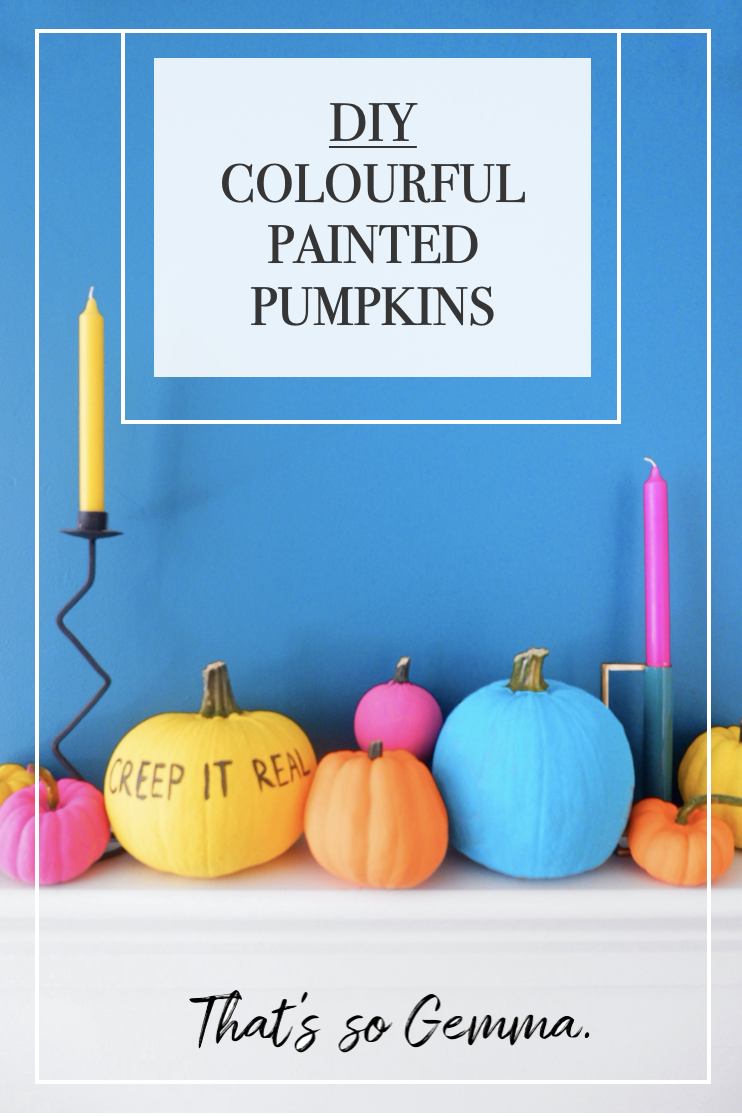 DIY COLOURFUL PAINTED PUMPKINS