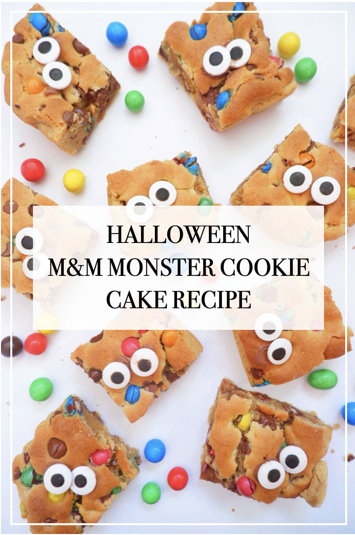 HALLOWEEN M&M MONSTER COOKIE CAKE RECIPE