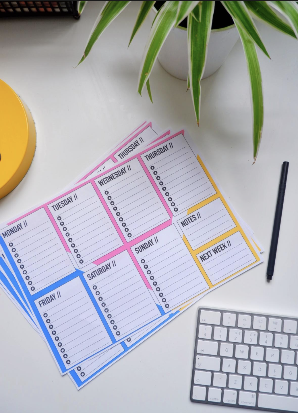 Weekly planner template