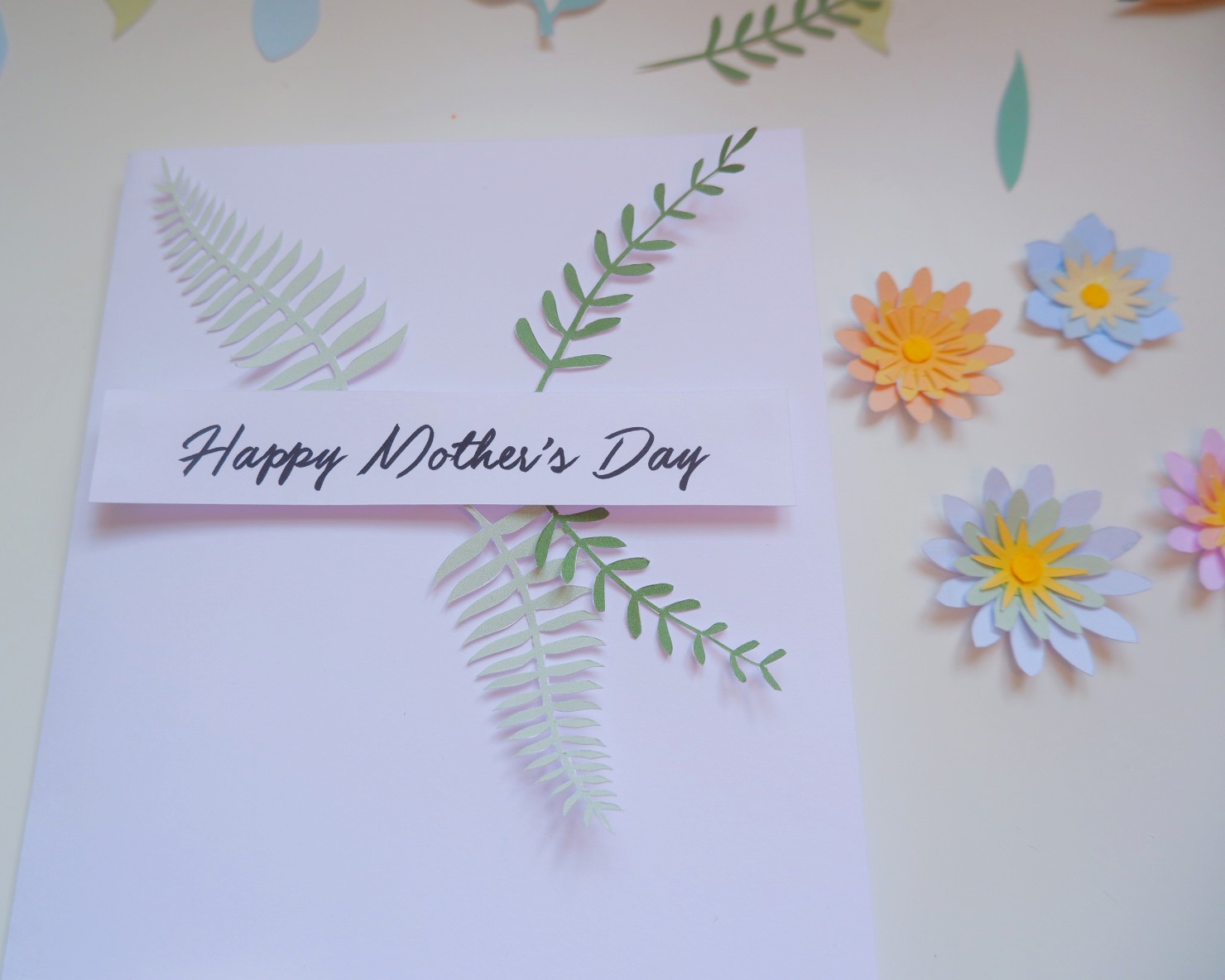 Papercut mother's day card template