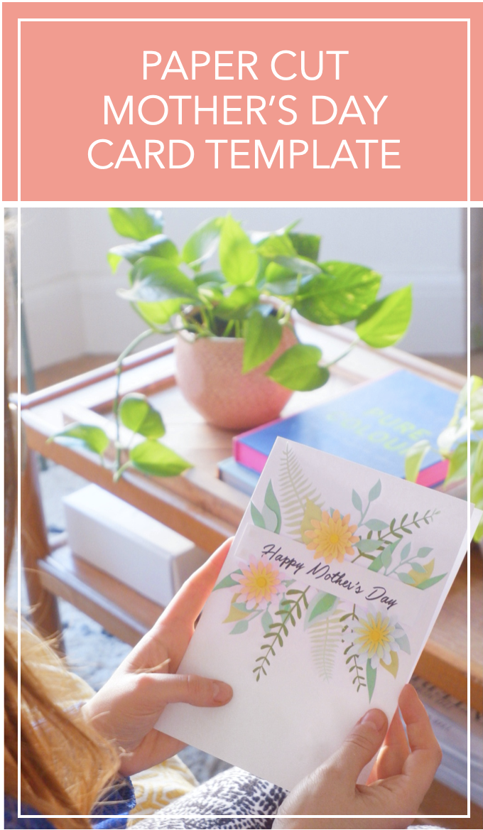 PaperCut Floral Mother's Day Card Template