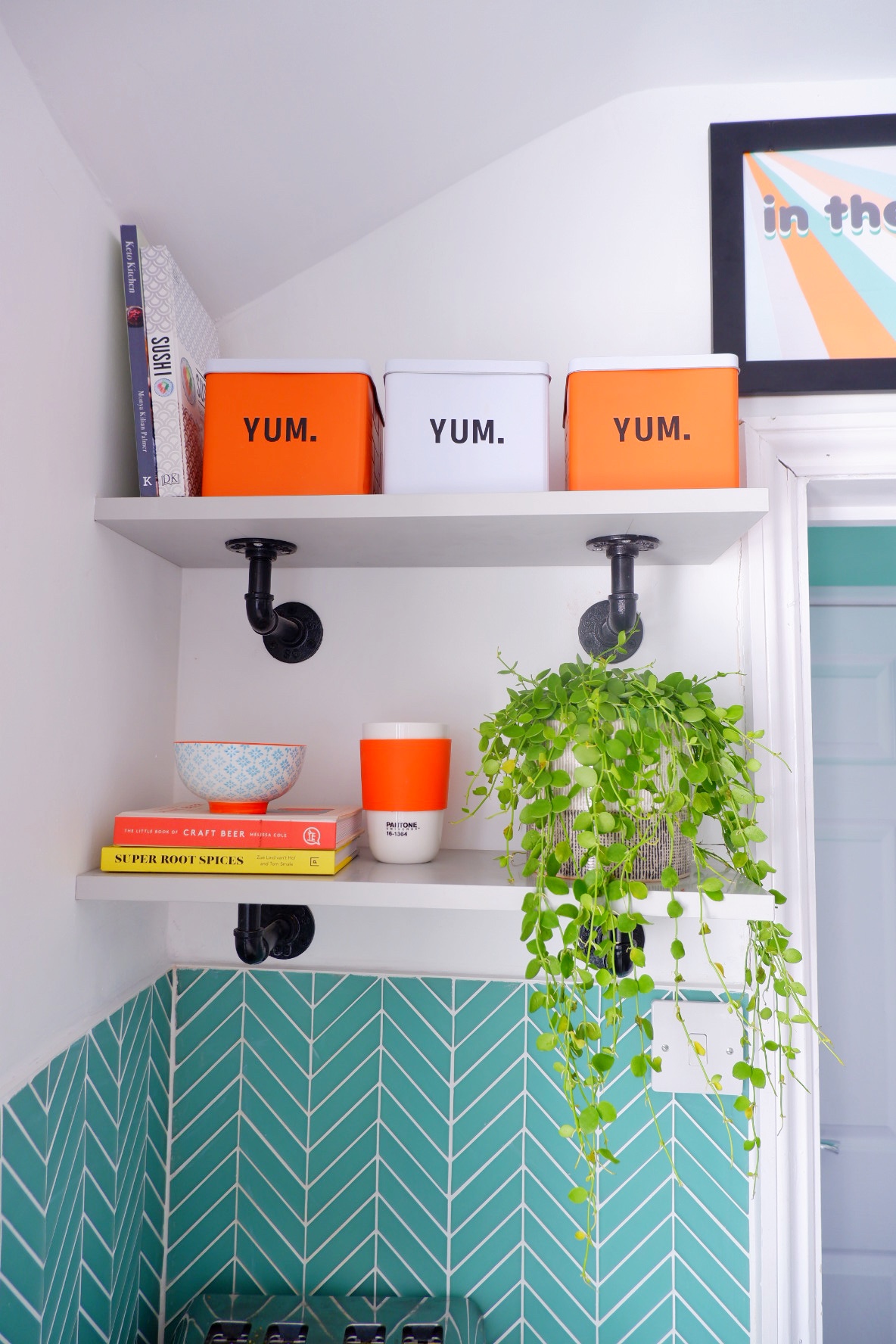 Kitchen storage shelves