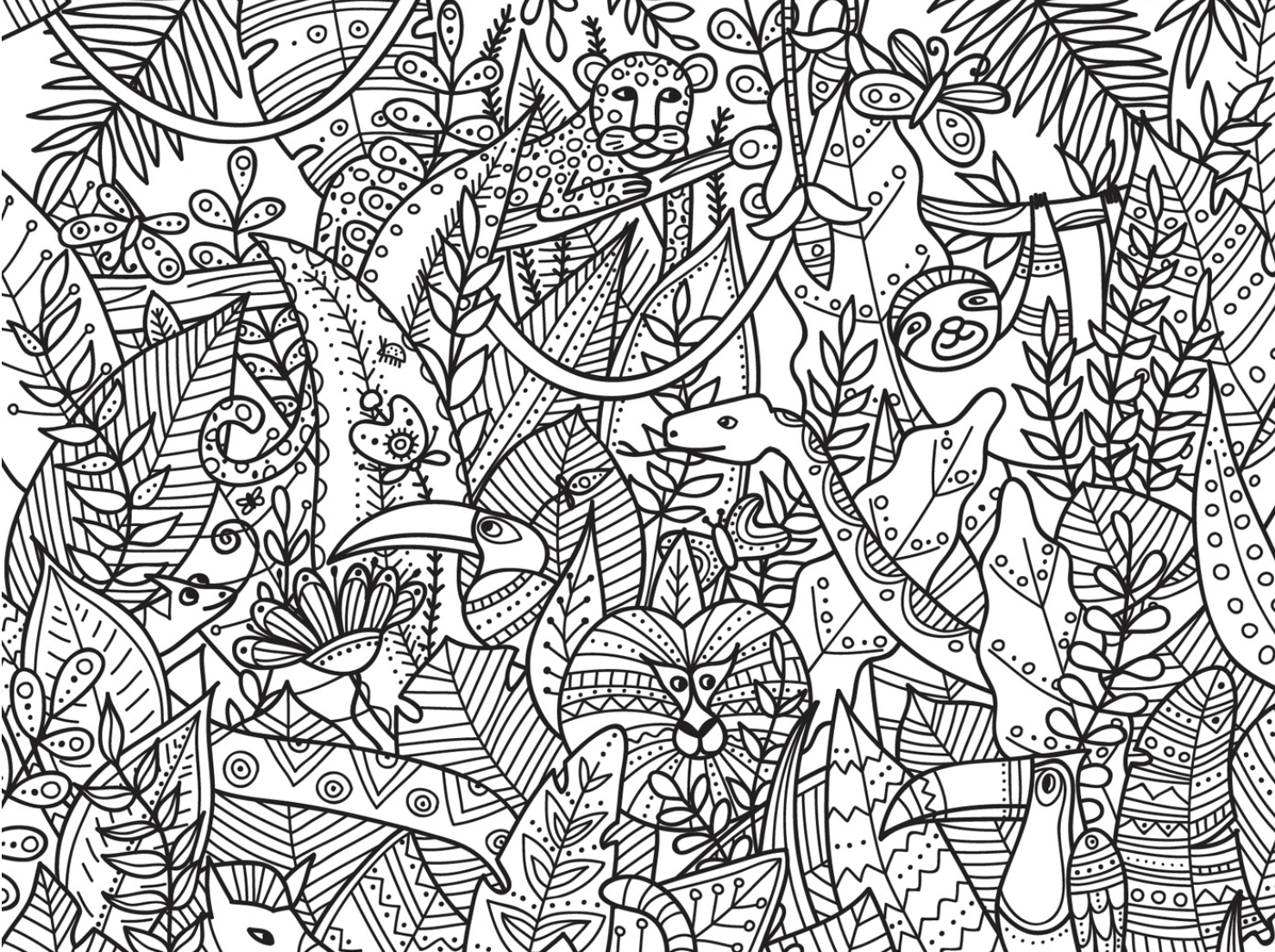 Jungle Colouring in Page 